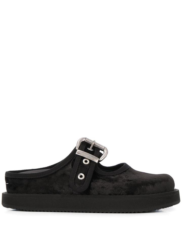 Mm6 Maison Margiela Buckle Detail Mules - Black