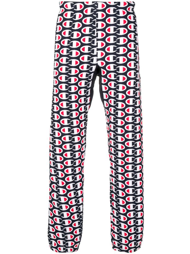 Champion All-over Logo Print Track Pants - Black