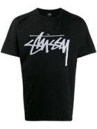Stussy Logo Print Boxy Fit T-shirt - Black