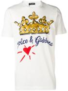 Dolce & Gabbana Crown Heart Print T-shirt - White
