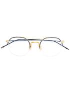 Thom Browne Round Frame Glasses, Blue, Metal (other)