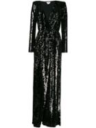 Elisabetta Franchi V-neck Sequin Dress - Black