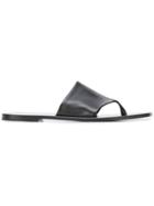 The Row Wide Strap Sandals - Black