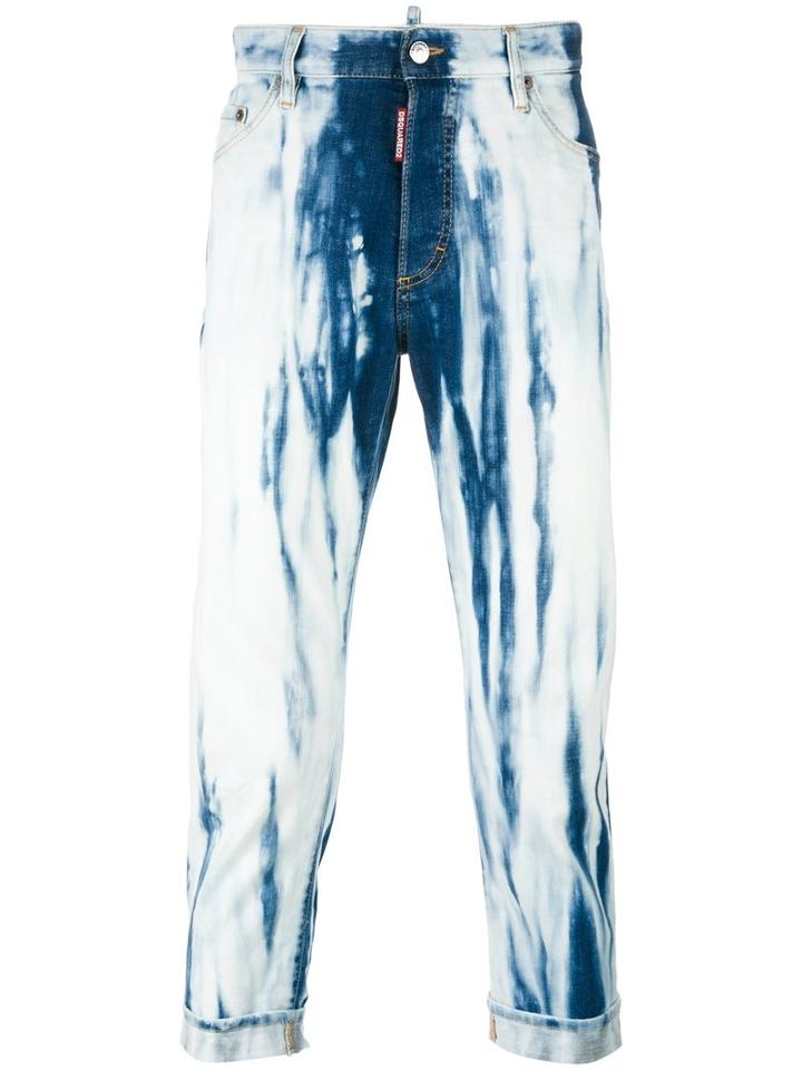Dsquared2 Tie Dye Jeans, Men's, Size: 52, Blue, Cotton/spandex/elastane/polyester