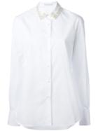 Ermanno Scervino Embellished Collar Shirt, Women's, Size: 48, White, Cotton