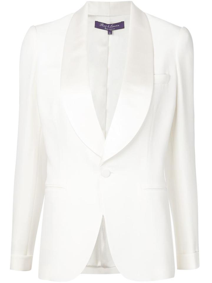 Ralph Lauren Black Tuxedo Blazer, Women's, Size: 10, White, Silk/spandex/elastane