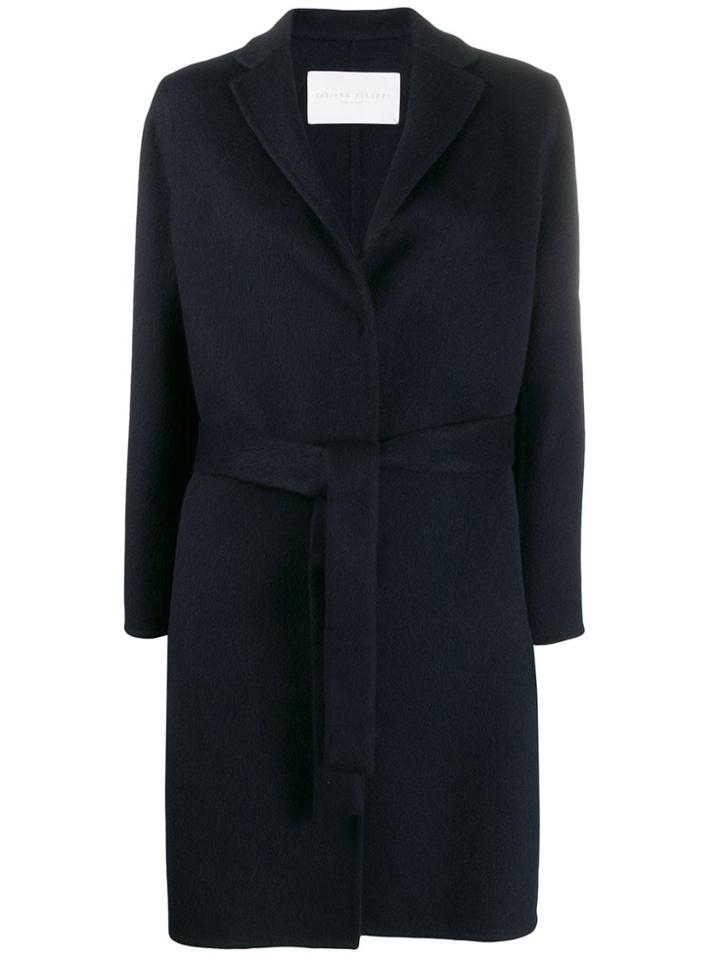 Fabiana Filippi Belted Fine Knit Coat - Blue