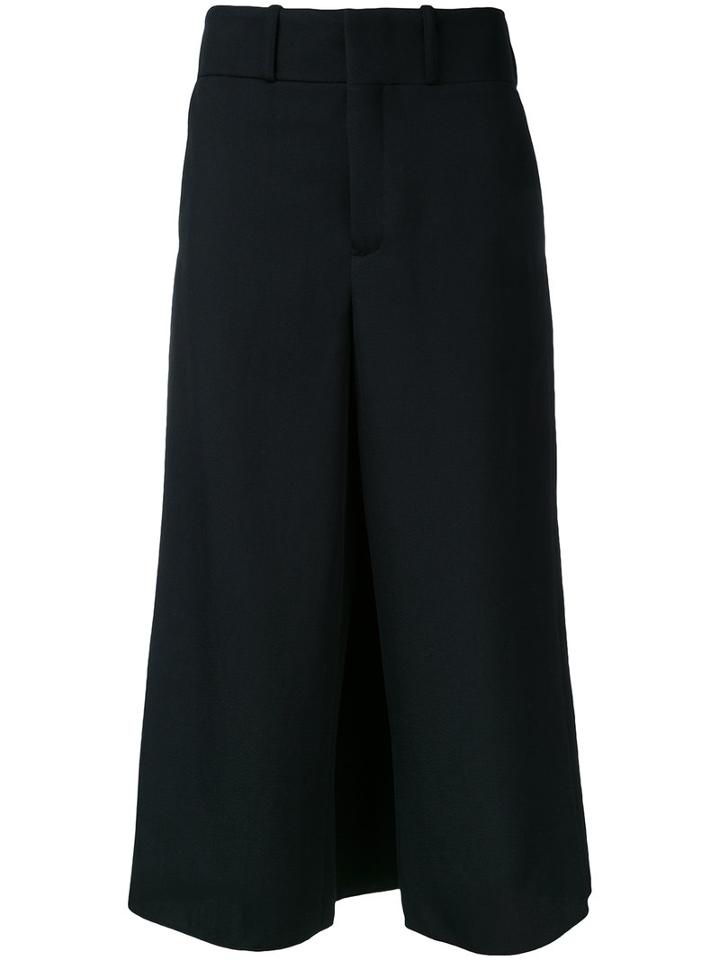 Ms Min Wide-legged Cropped Trousers, Women's, Size: 4, Black, Wool