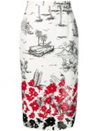 Nº21 Sequin Embellished Pencil Skirt - White