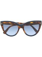 Valentino Eyewear Oversized Cat Eye Sunglasses - Brown