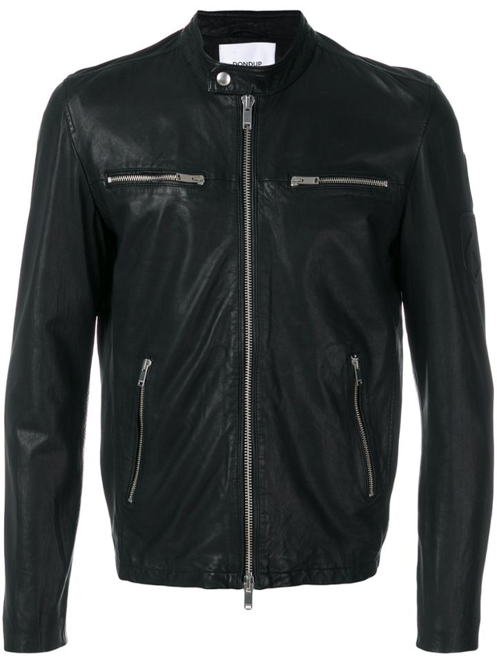 Dondup Round Collar Biker Jacket - Black