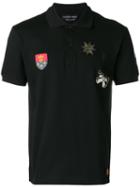 Alexander Mcqueen Badge Appliqué Polo Shirt, Men's, Size: Medium, Black, Cotton