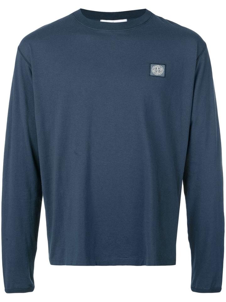 Stone Island Logo Long-sleeve Sweatshirt - Blue