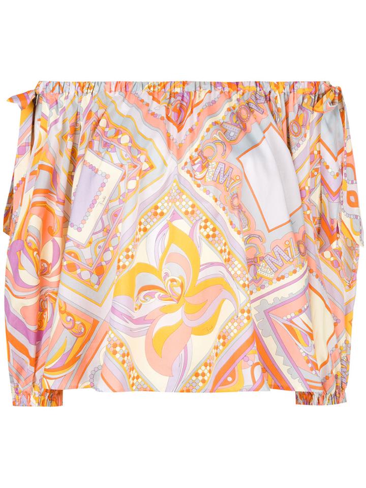Emilio Pucci Off-the-shoulder Top - Yellow & Orange