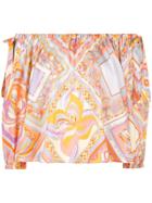 Emilio Pucci Off-the-shoulder Top - Yellow & Orange