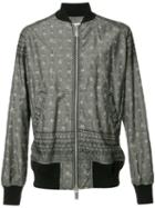 Sacai Printed Bomber Jacket, Men's, Size: 3, Black, Cotton/polyester