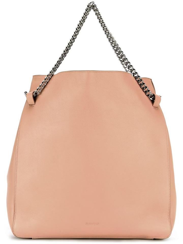 Jil Sander Double Chain Straps Tote, Women's, Nude/neutrals, Calf Leather