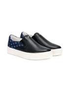 Armani Junior Branded Slip-on Sneakers - Blue