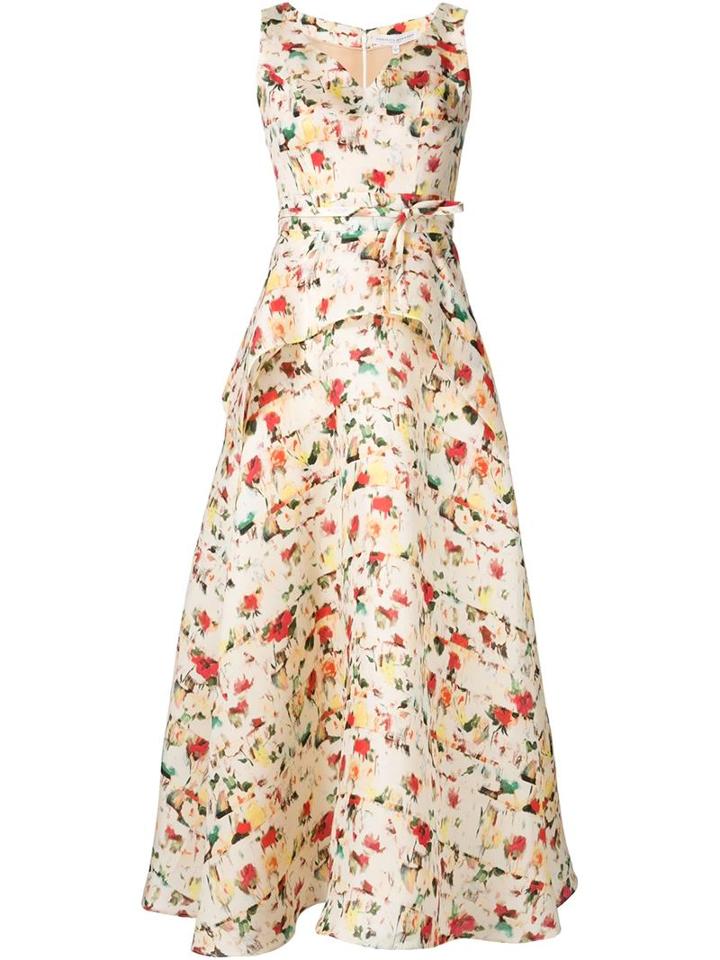 Carolina Herrera Floral Print Maxi A-line Dress