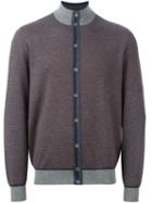 Loro Piana Cashmere Contrasting Detail Cardigan, Men's, Size: 54, Grey, Cashmere