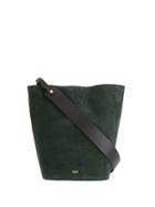 Closed Contrasting Strap Shoulder Bag - Green