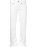 R13 Frayed Cropped Jeans - White