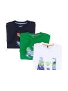 Armani Junior - Set Of Three Printed T-shirts - Kids - Cotton - 12 Yrs, Green