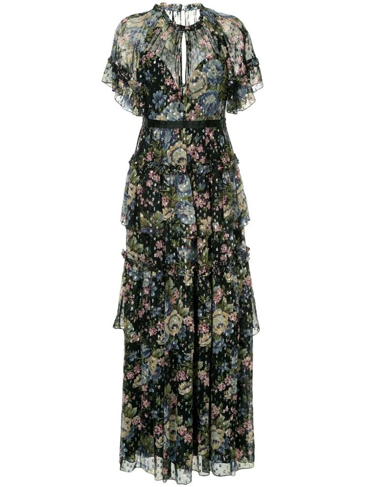 Needle & Thread Floral Print Dress - Black