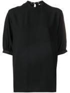 Calvin Klein Lace-trimmed Blouse - Black