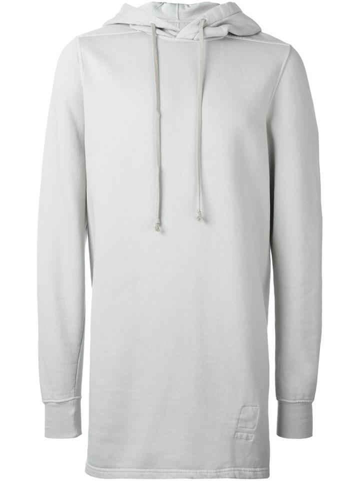 Rick Owens Drkshdw Longline Hoodie, Men's, Size: Medium, Grey, Cotton