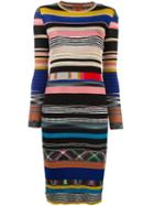 Missoni Striped Fitted Midi Dress, Women's, Size: 42, Nylon/rayon/wool