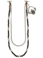Tagliatore Bead And Chain Necklace - Black