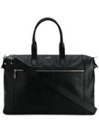 Saint Laurent Front Pocket Tote Bag, Men's, Black, Leather/nylon