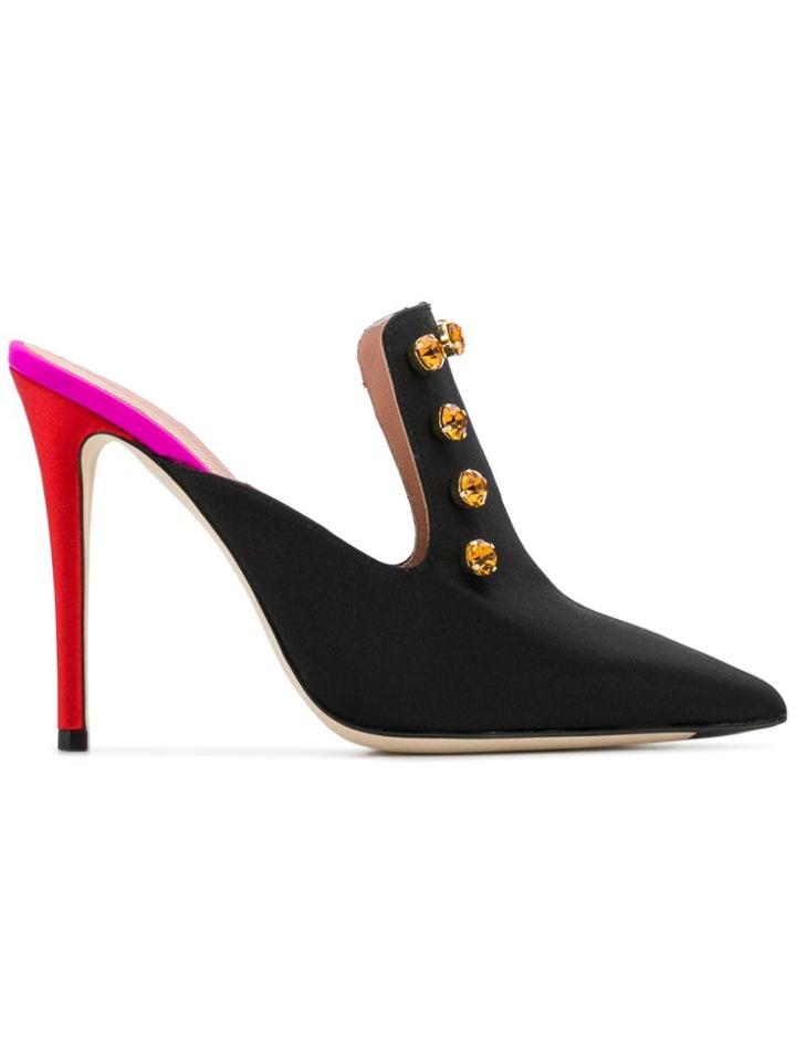 Marco De Vincenzo Embellished Mules - Black