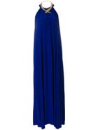 Elena Makri Snake Neck Detail Gown - Blue