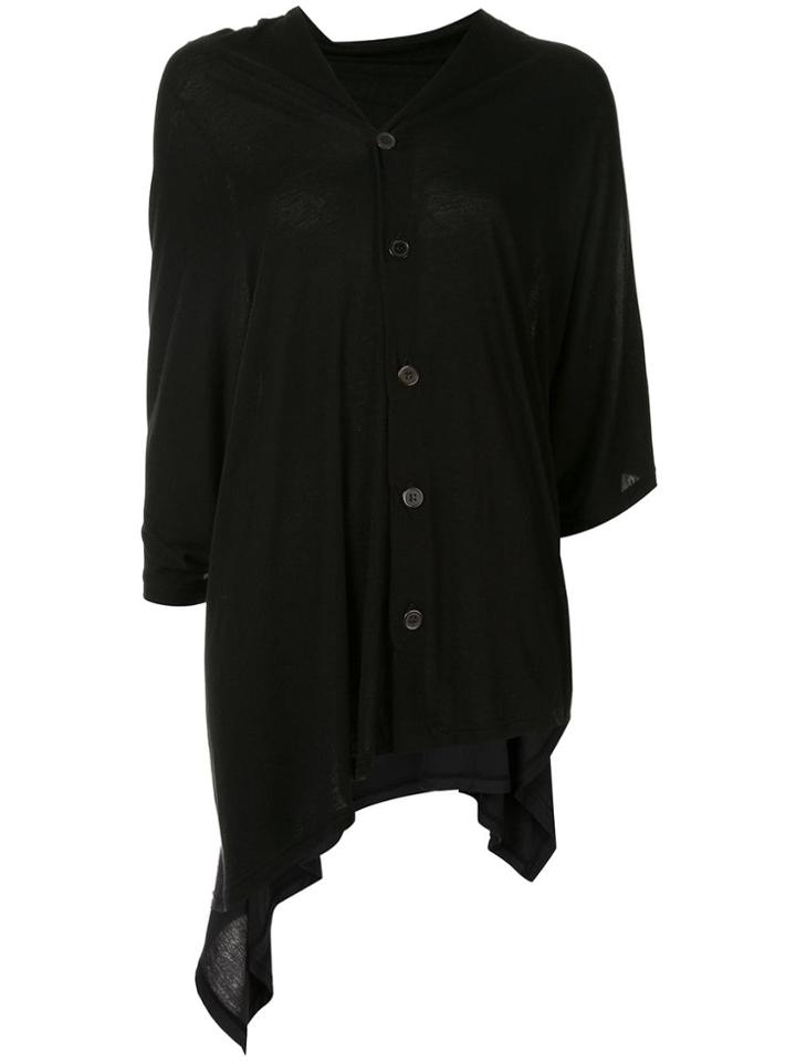 Y's Asymmetric Cardigan - Black