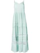 Twin-set Lace Panel Tiered Maxi Dress - Green
