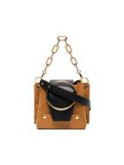 Yuzefi Brown And Black Delila Mini Leather Shoulder Bag