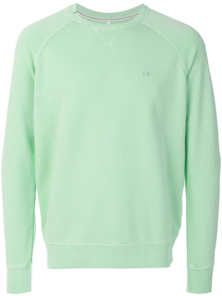 Sun 68 Logo Embroidered Sweatshirt - Green