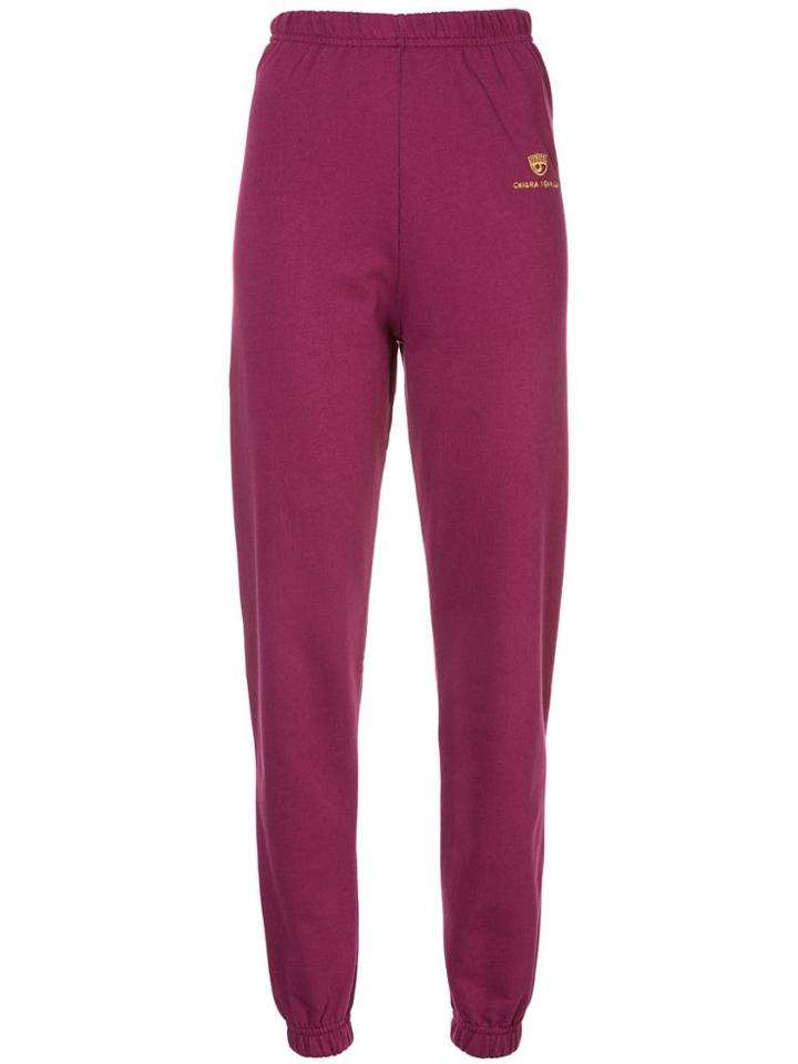 Chiara Ferragni Logo Print Track Pants - Purple