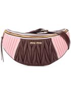 Miu Miu Pink And Brown Rider Leather Belt Bag - Pink & Purple