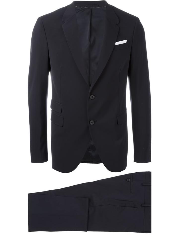 Neil Barrett Two-piece Suit, Men's, Size: 56, Blue, Polyester/polyurethane
