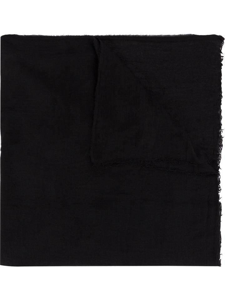Faliero Sarti Frayed Hem Nerina Scarf - Black