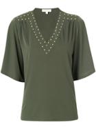Michael Michael Kors Stud Embellished T-shirt - Green