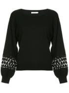Guild Prime Embellished Sleeve Sweater - Black