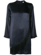 Ganni - Longsleeved Mini Dress - Women - Viscose - Xs, Blue, Viscose
