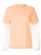 Tu Es Mon Trésor Tulle Sleeve T-shirt - Orange