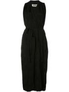 Uma Wang Sleeveless Wrap Dress, Women's, Size: Medium, Black, Cupro