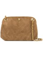 Chanel Vintage V Stitch Shoulder Bag - Brown
