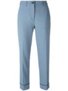 Miu Miu Cropped Trousers, Women's, Size: 46, Blue, Spandex/elastane/viscose/virgin Wool